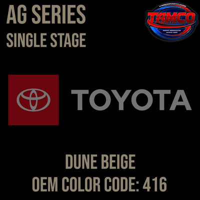 Toyota Dune Beige | 416 | 1972-1980 | OEM AG Series Single Stage - The Spray Source - Tamco Paint Manufacturing