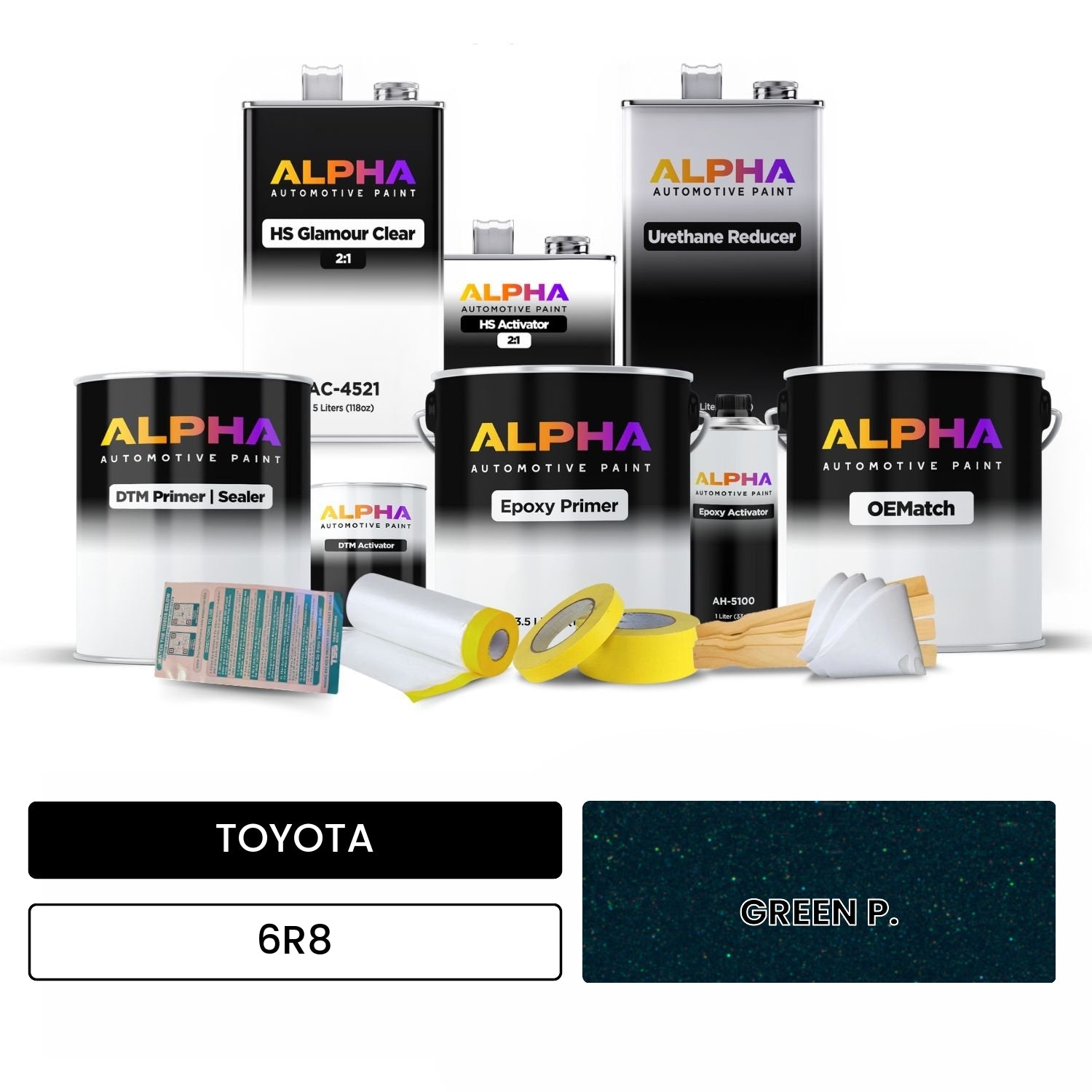 TOYOTA GREEN P. 6R8 OEMatch Vehicle Paint Kit