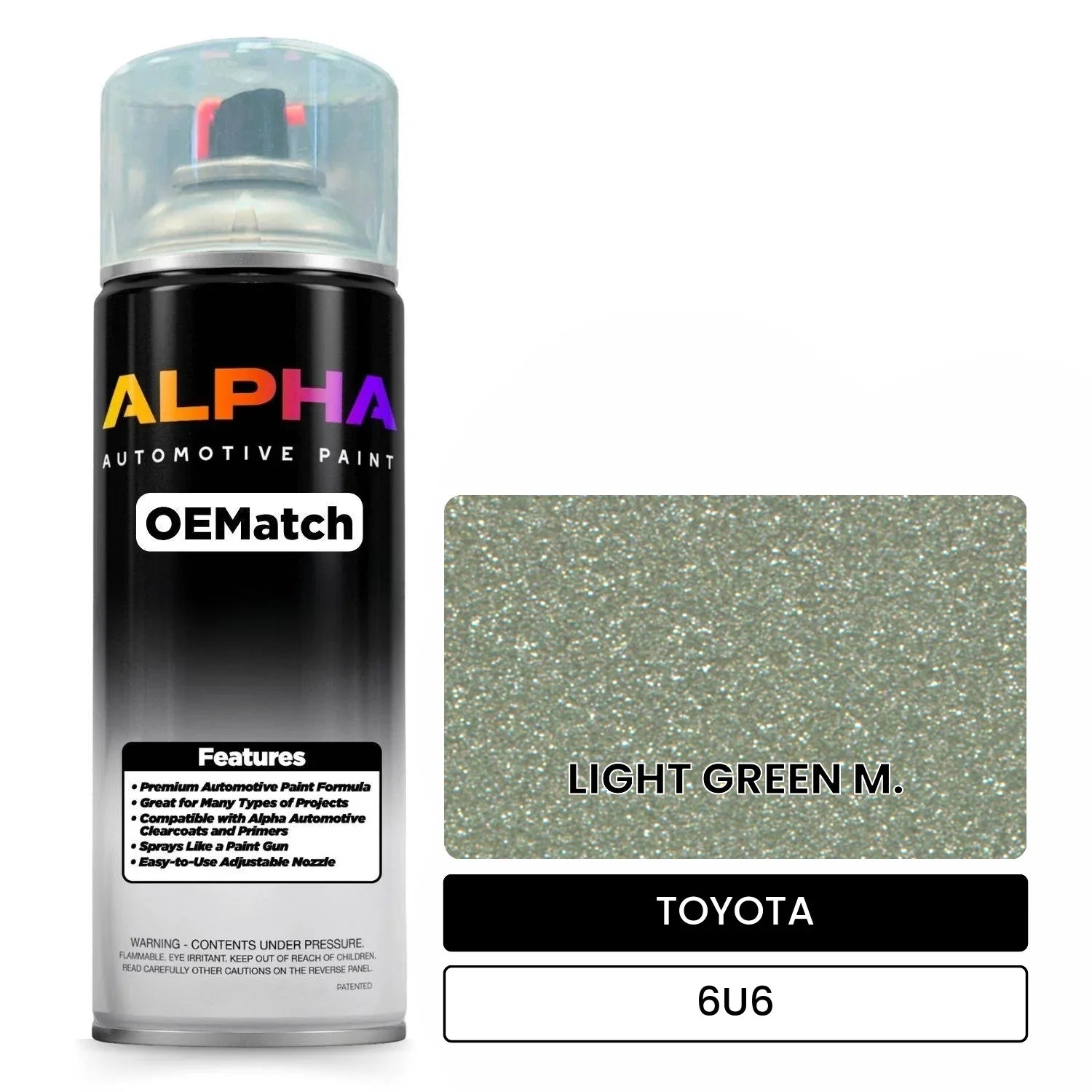 TOYOTA LIGHT GREEN M. 6U6 OEMatch Spraycan