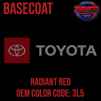 Toyota Radiant Red | 3L5 | 1997-2016 | OEM Basecoat - The Spray Source - Tamco Paint Manufacturing