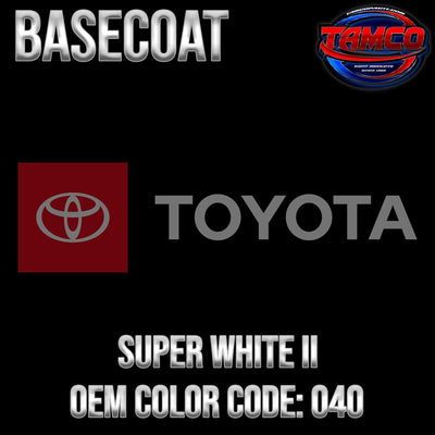 Toyota Super White II | 040 | 1985-2022 | OEM Basecoat - The Spray Source - Tamco Paint Manufacturing