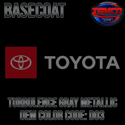 Toyota Turbulence Gray Metallic | D03 | 2020-2022 | OEM Basecoat - The Spray Source - Tamco Paint Manufacturing