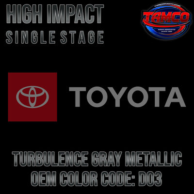 Toyota Turbulence Gray Metallic | D03 | 2020-2022 | OEM High Impact Single Stage - The Spray Source - Tamco Paint Manufacturing