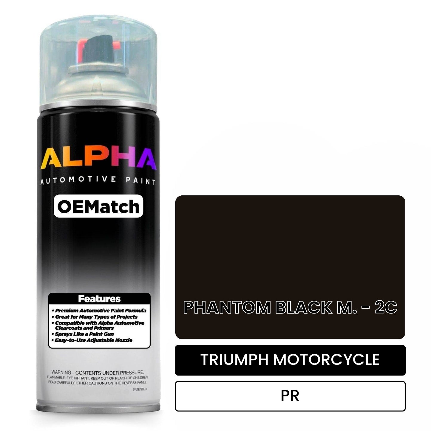 TRIUMPH MOTORCYCLE PHANTOM BLACK M. - 2C PR OEMatch Spraycan