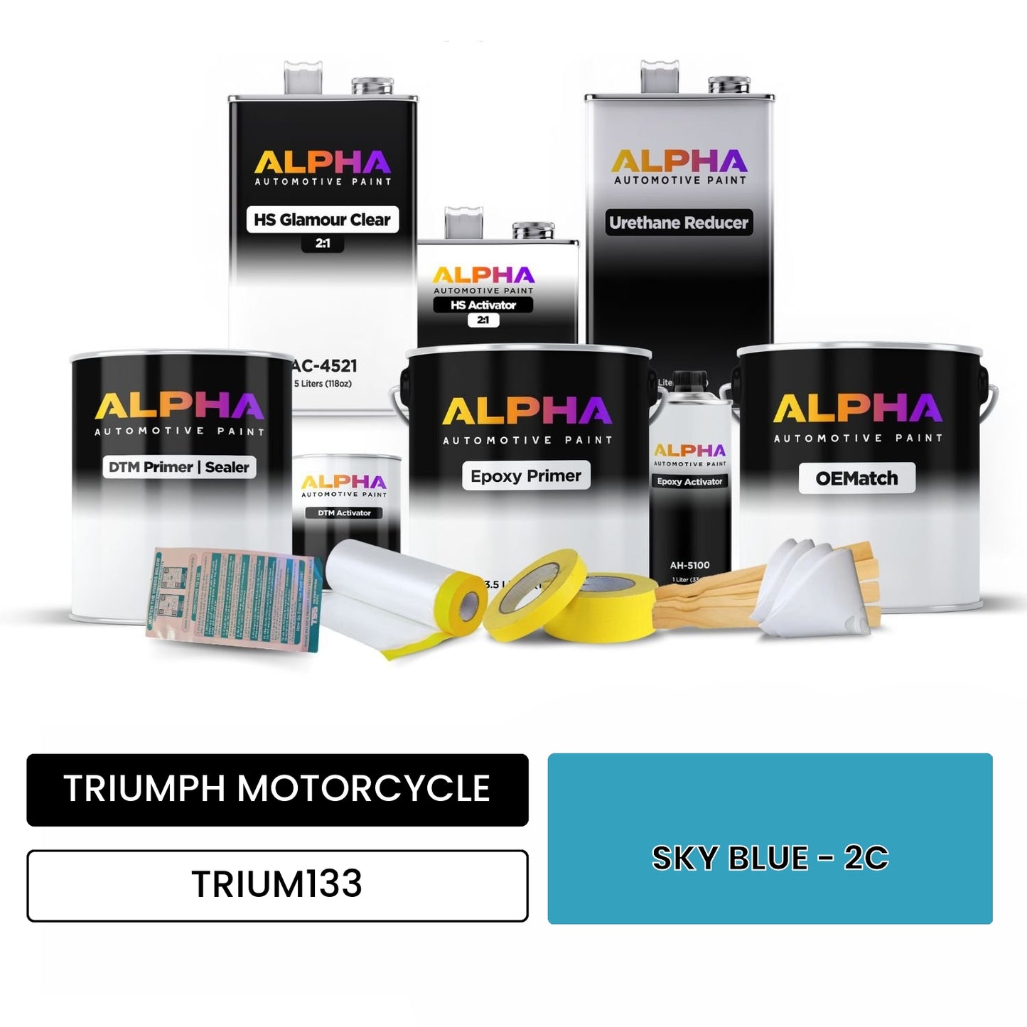 TRIUMPH MOTORCYCLE SKY BLUE - 2C TRIUM133 OEMatch Vehicle Paint Kit