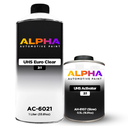 UHS Euro Clearcoat AC-6021 1.5L Kit - AH-8107 Slow Activator | Alpha Automotive Paint