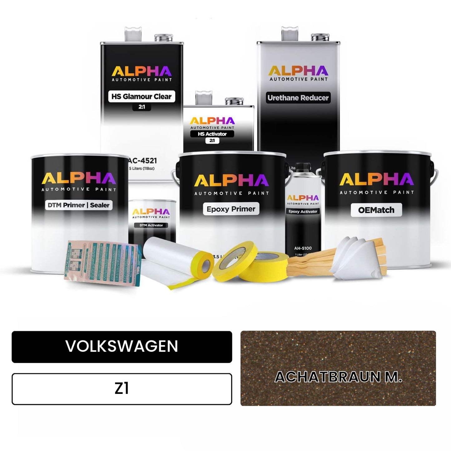 VOLKSWAGEN Agate Brown Metallic Z1 OEMatch Vehicle Paint Kit