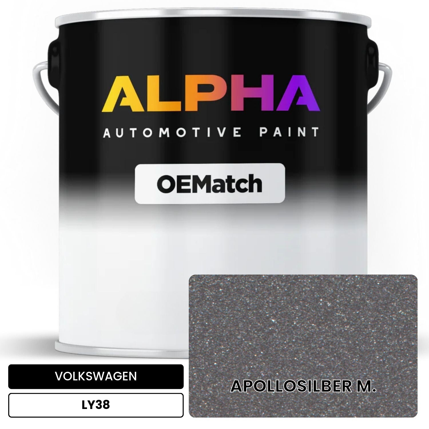 VOLKSWAGEN Apollo Silver Metallic LY38 OEMatch Basecoat