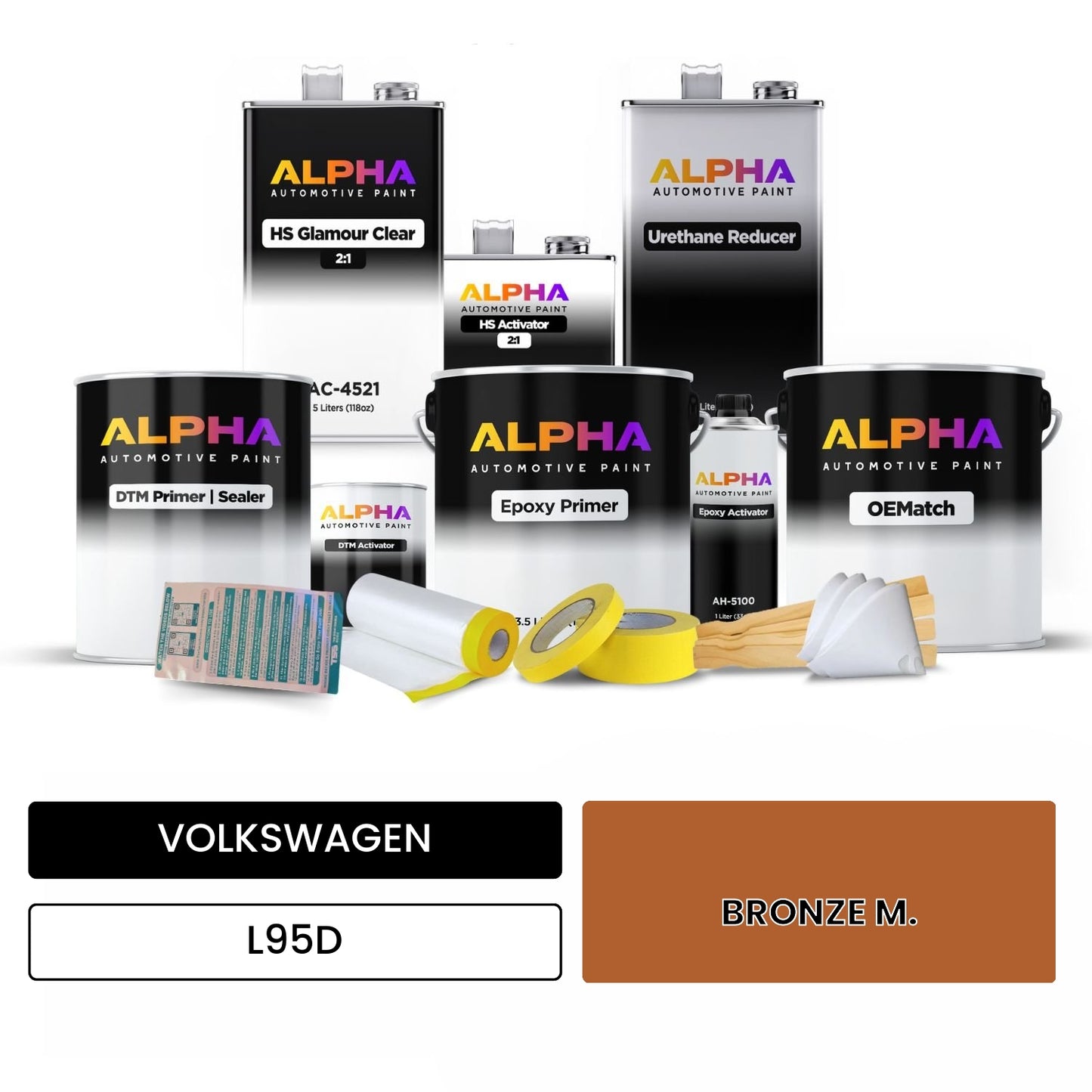 VOLKSWAGEN Bronze Metallic L95D OEMatch Vehicle Paint Kit