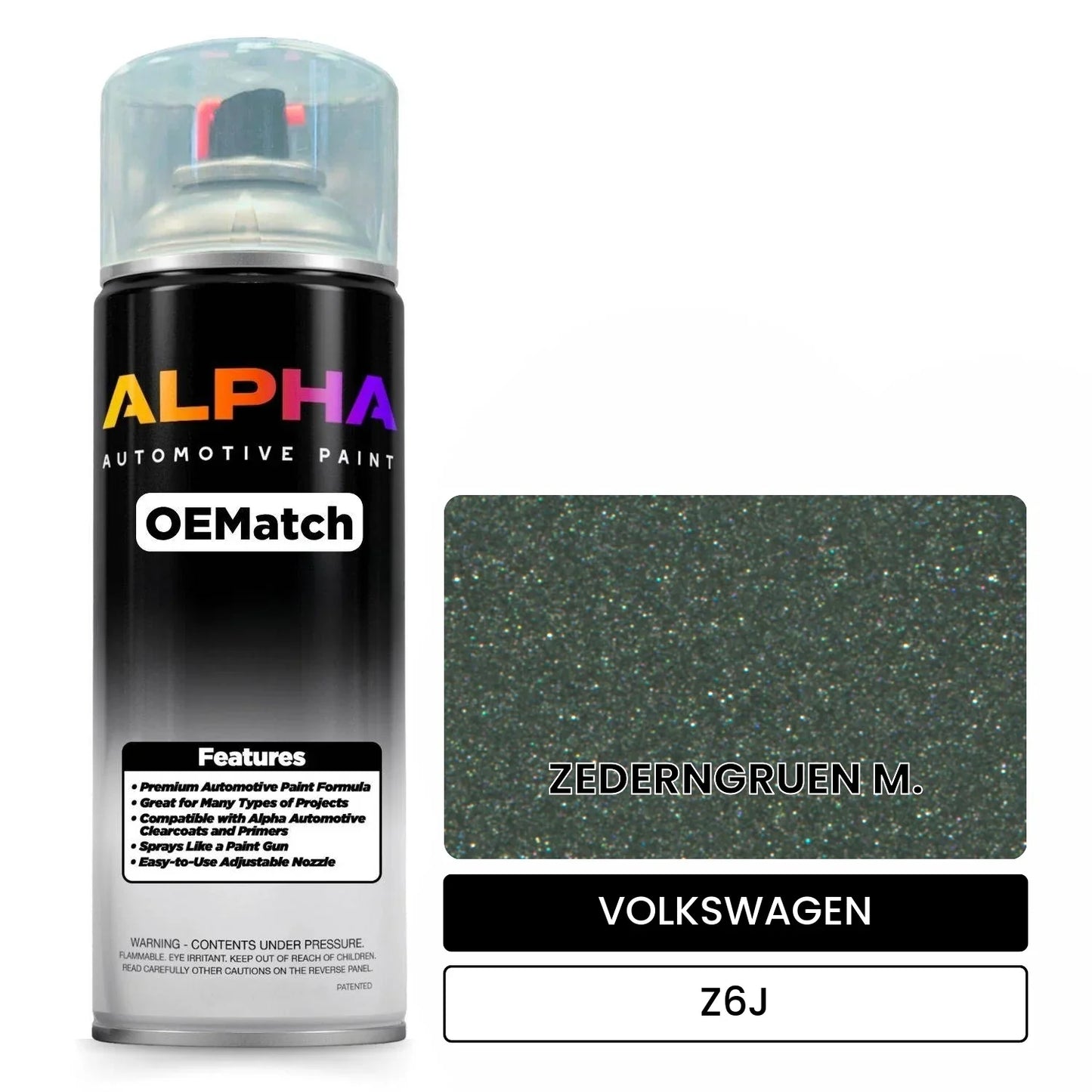 VOLKSWAGEN Cedar Green Metallic Z6J OEMatch Spraycan