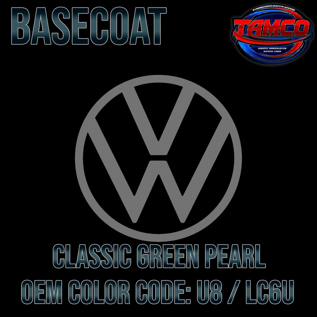 Volkswagen Classic Green Pearl | U8 / LC6U | 1993-1999 | OEM Basecoat - The Spray Source - Tamco Paint Manufacturing