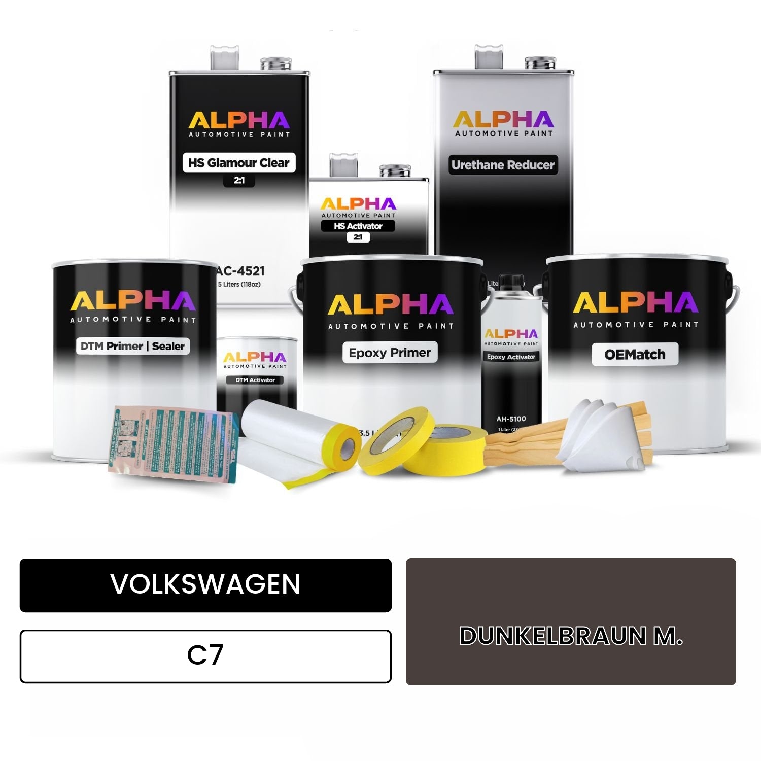 VOLKSWAGEN Dark Brown Metallic C7 OEMatch Vehicle Paint Kit