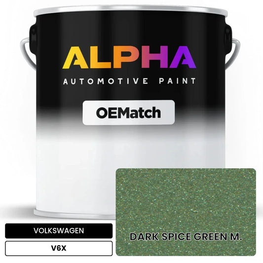 VOLKSWAGEN Dark Spice Green Metallic V6X OEMatch Basecoat