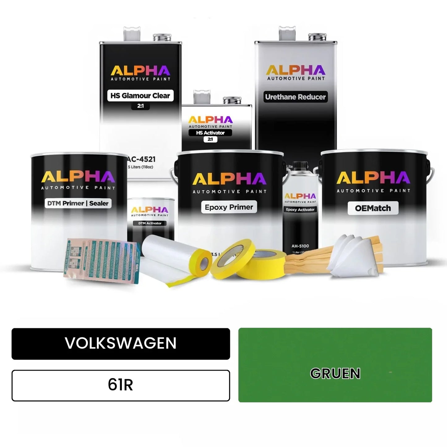 VOLKSWAGEN Green 61R OEMatch Vehicle Paint Kit