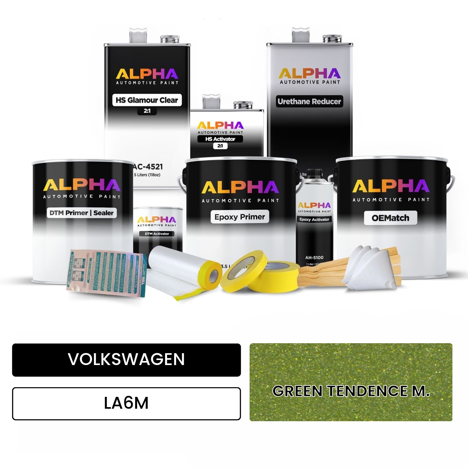 VOLKSWAGEN Green Tendency Metallic LA6M OEMatch Vehicle Paint Kit