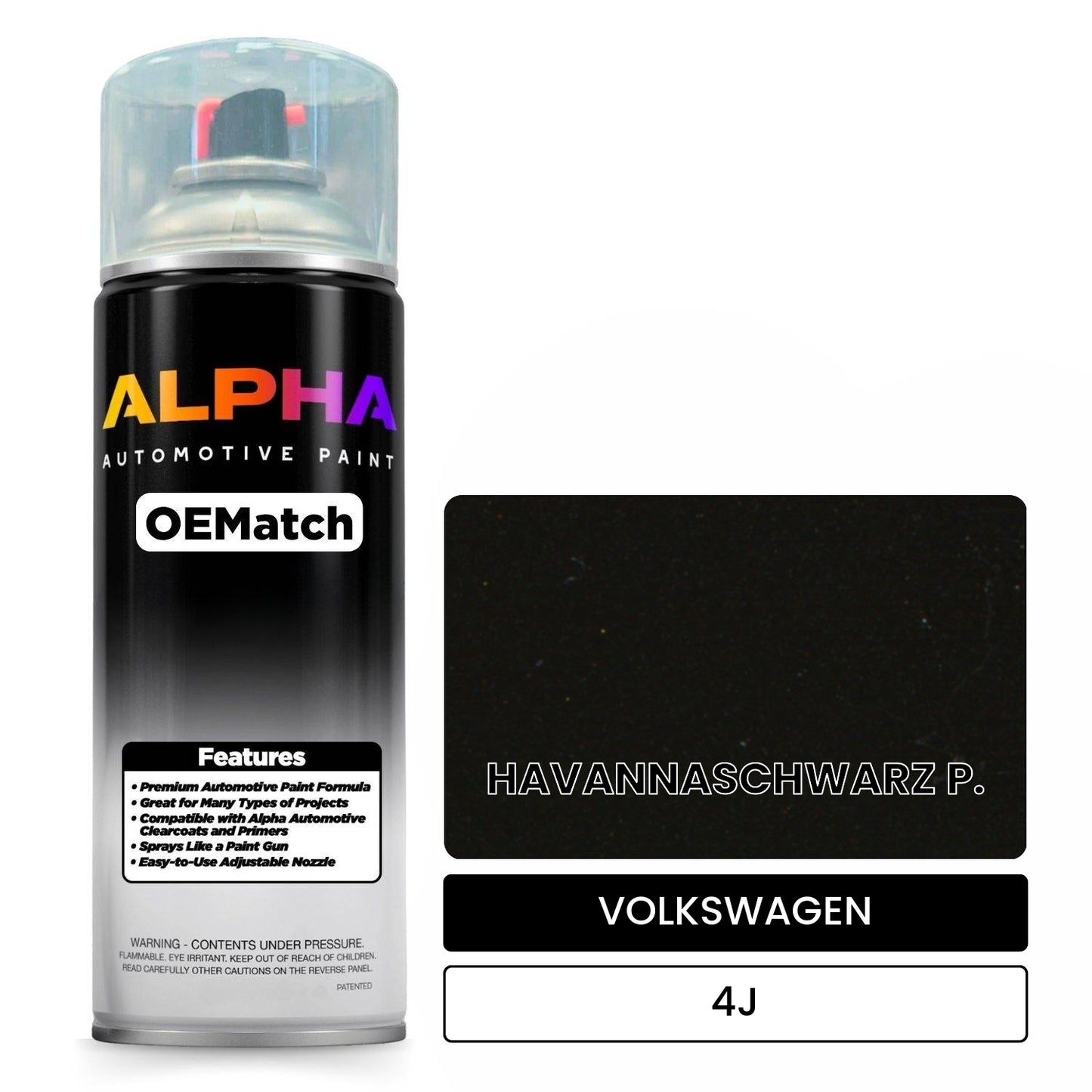 VOLKSWAGEN Havana Black Metallic 4J OEMatch Spraycan