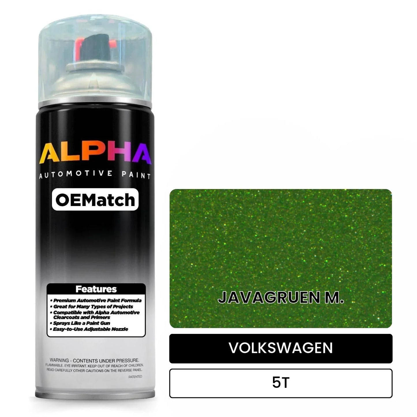 VOLKSWAGEN Java Green Metallic 5T OEMatch Spraycan