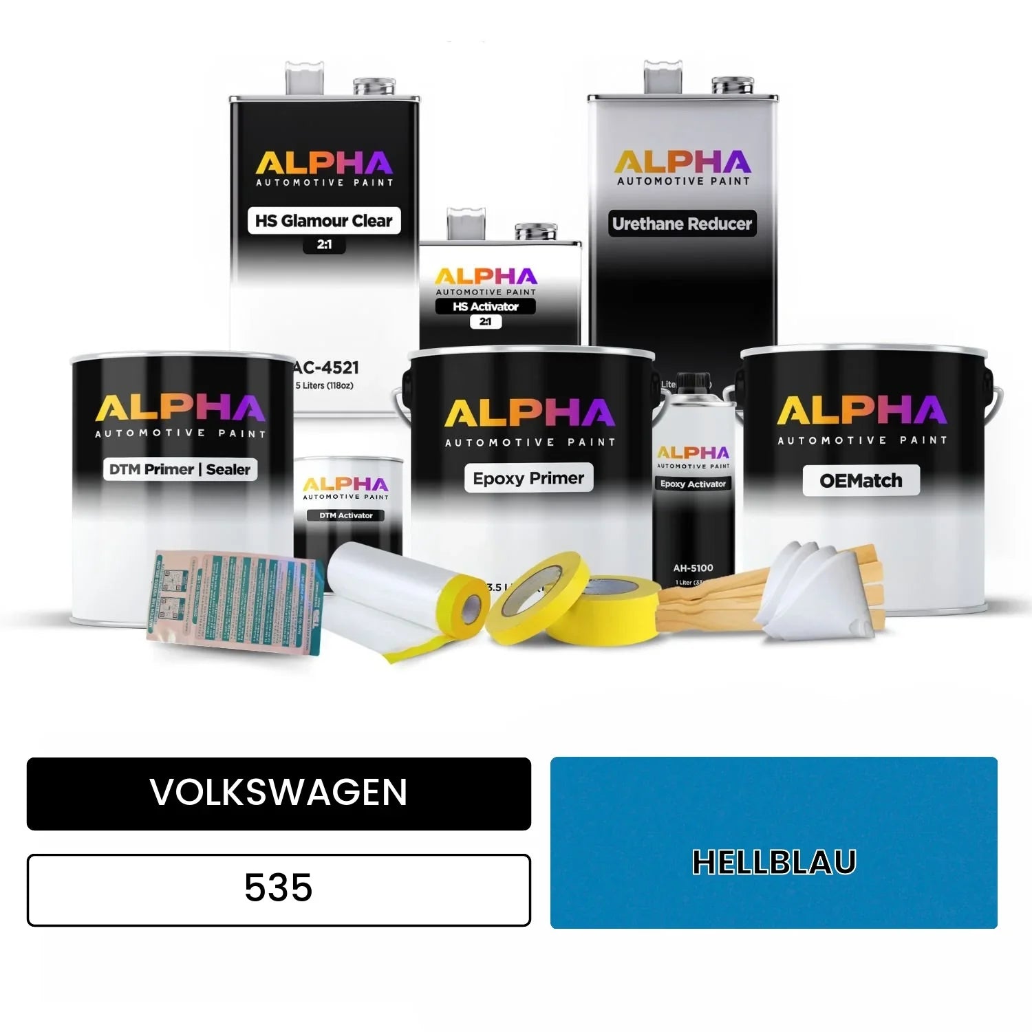 VOLKSWAGEN Light Blue 535 OEMatch Vehicle Paint Kit