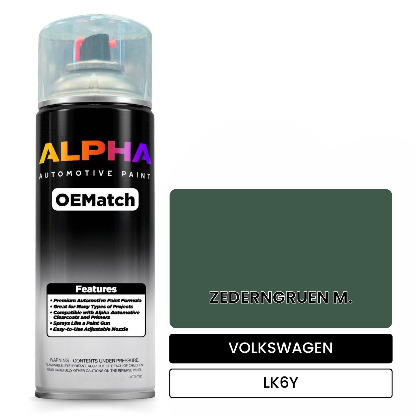 VOLKSWAGEN Cedar Green Metallic LK6Y OEMatch Spraycan
