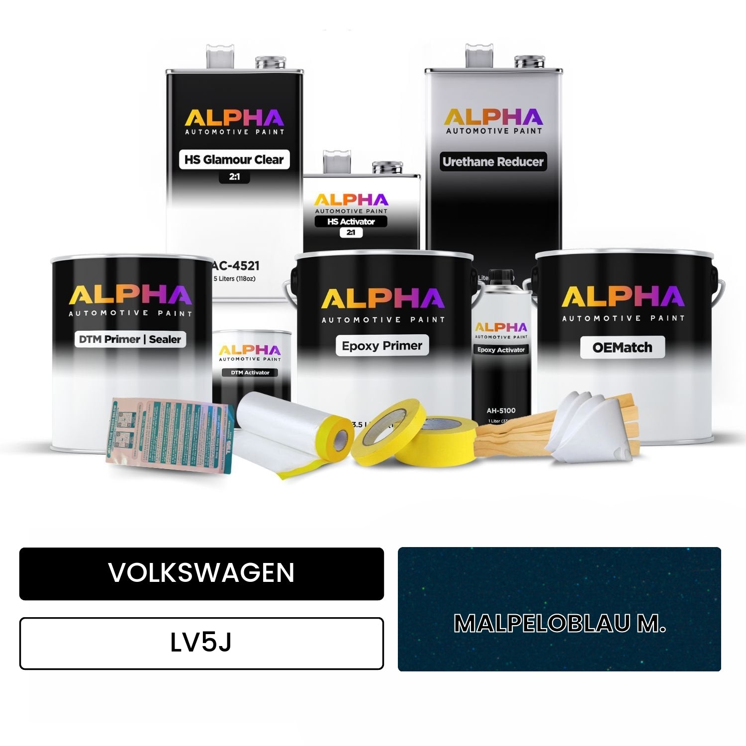 VOLKSWAGEN MALPELOBLAU M. LV5J OEMatch Vehicle Paint Kit