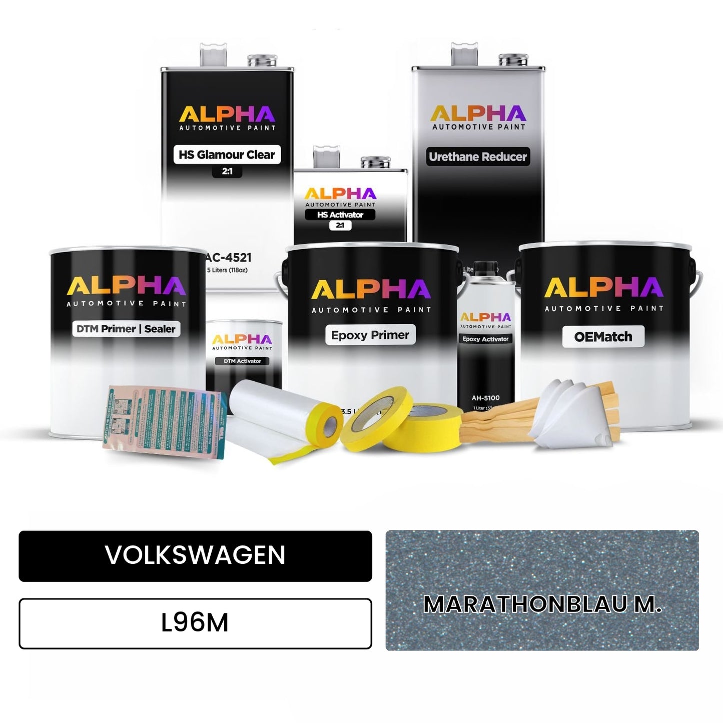 VOLKSWAGEN Marathon Blue Metallic L96M OEMatch Vehicle Paint Kit