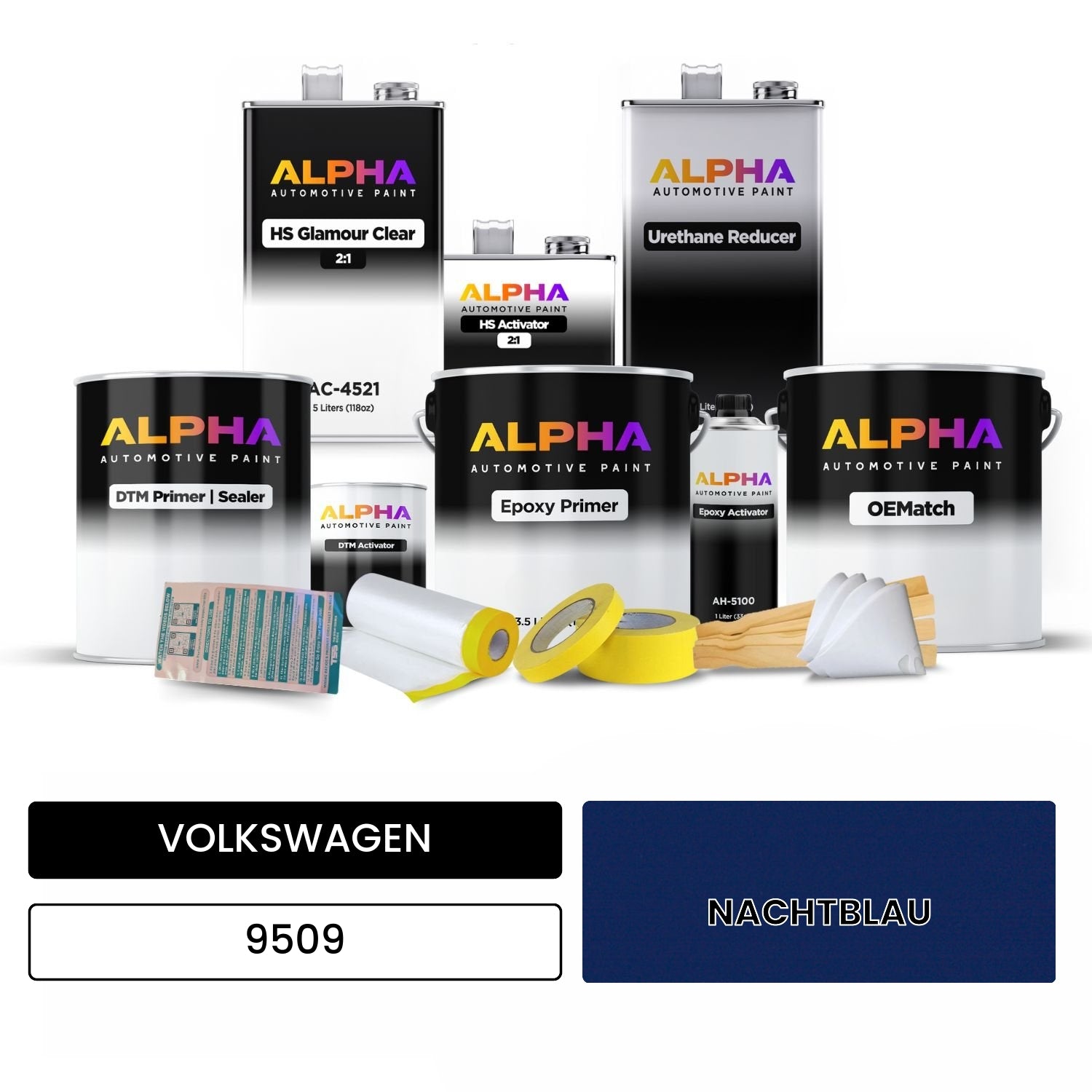VOLKSWAGEN Night Blue 9509 OEMatch Vehicle Paint Kit