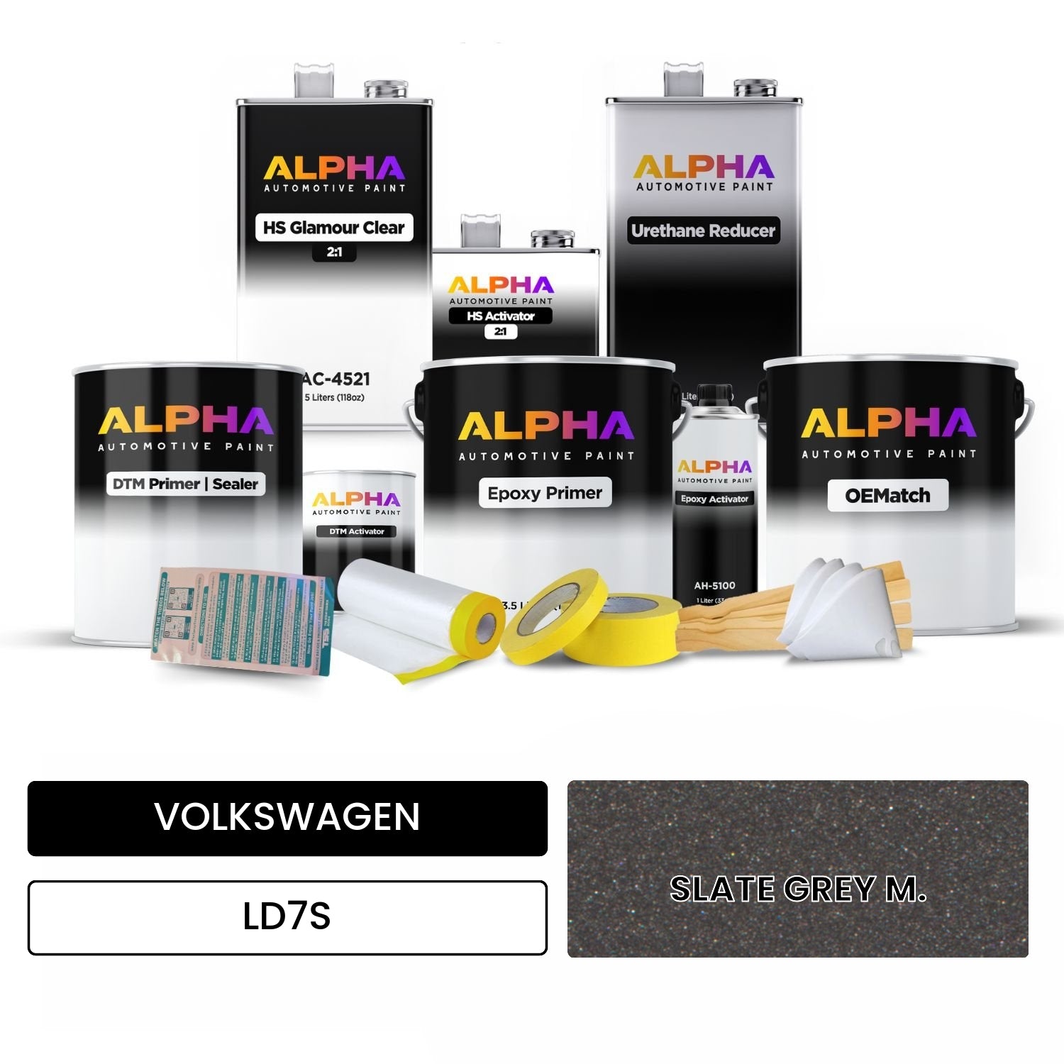 VOLKSWAGEN Slate Grey Metallic LD7S OEMatch Vehicle Paint Kit