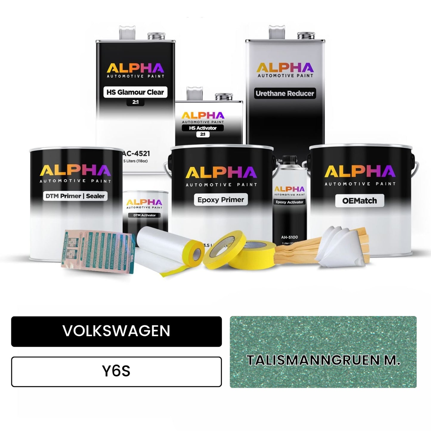 VOLKSWAGEN Talisman Green Metallic Y6S OEMatch Vehicle Paint Kit