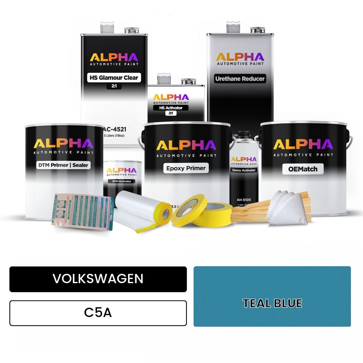 VOLKSWAGEN Teal Blue C5A OEMatch Vehicle Paint Kit