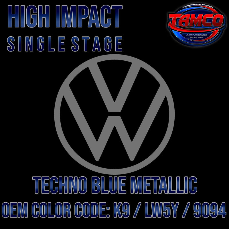 Volkswagen Techno Blue Metallic | K9 / LW5Y / 9094 | 1998-2019 | OEM High Impact Single Stage - The Spray Source - Tamco Paint Manufacturing
