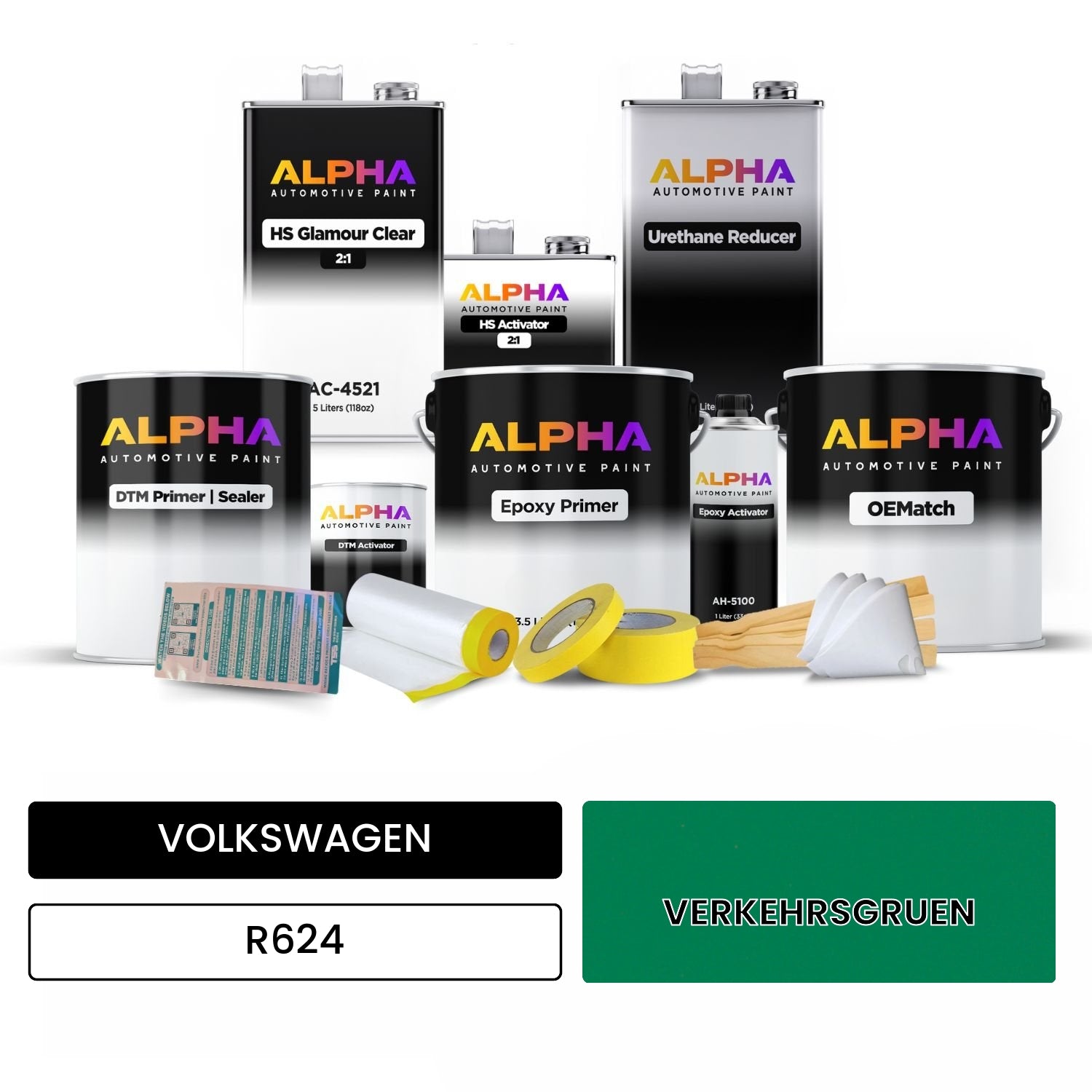 VOLKSWAGEN Traffic Green R624 OEMatch Vehicle Paint Kit
