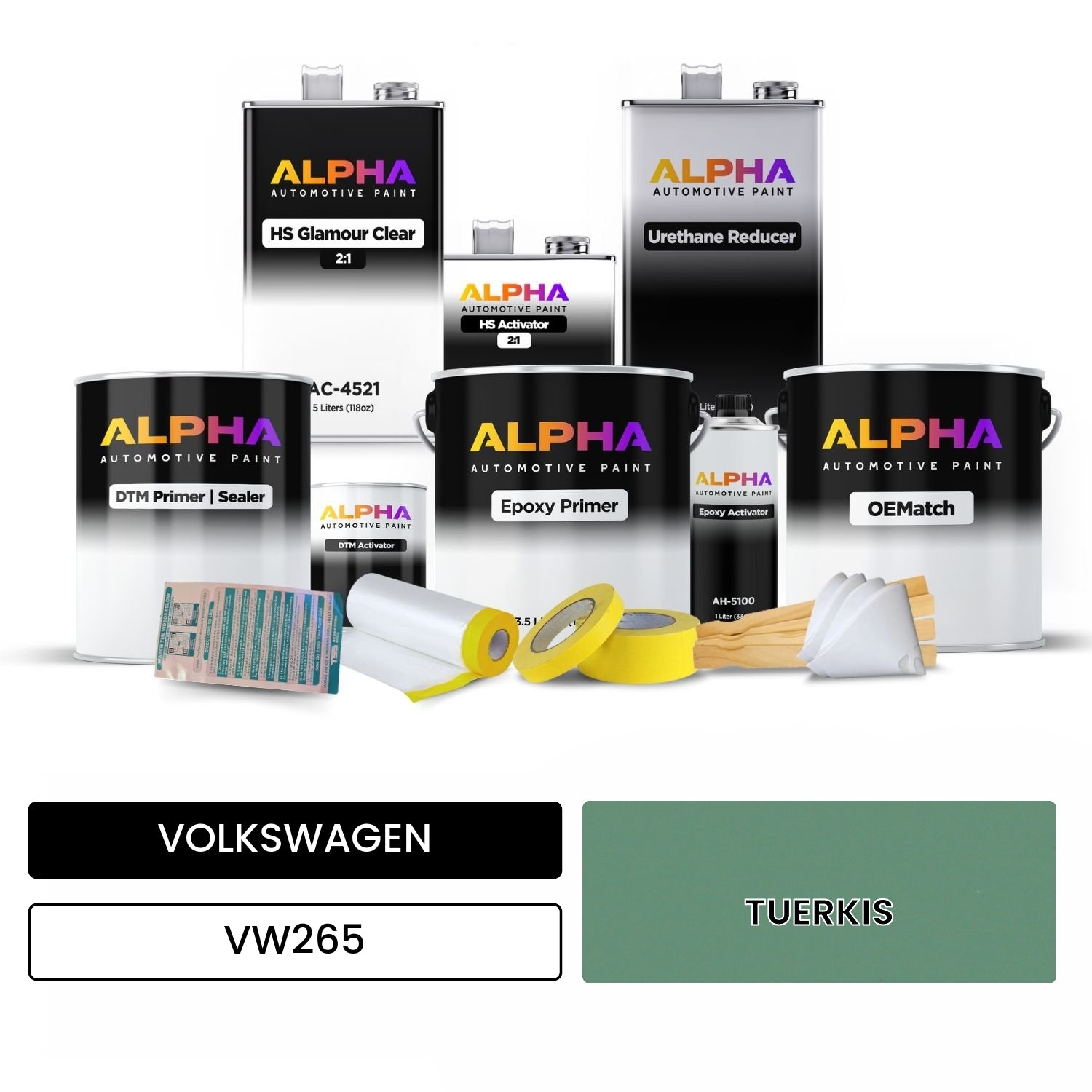 VOLKSWAGEN Turquoise VW265 OEMatch Vehicle Paint Kit