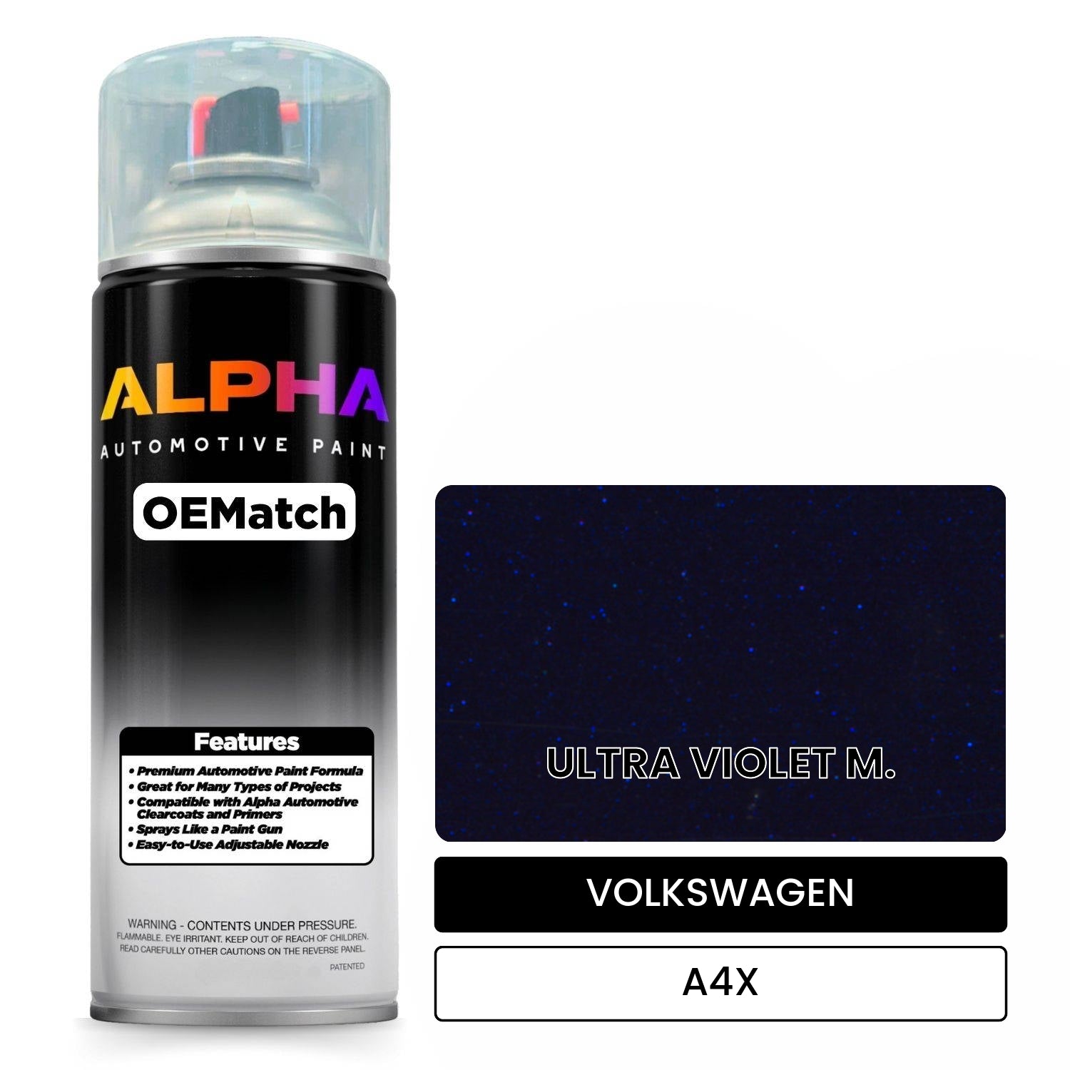 VOLKSWAGEN Ultra Violet Metallic A4X OEMatch Spraycan