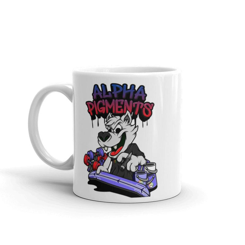 Wolf Airbrushing | Alpha Pigments | White glossy mug - The Spray Source - The Spray Source