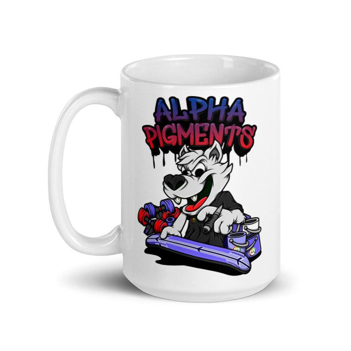 Wolf Airbrushing | Alpha Pigments | White glossy mug - The Spray Source - The Spray Source