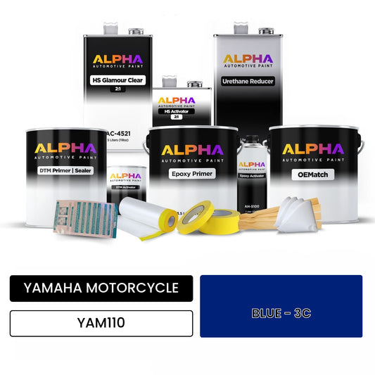 YAMAHA MOTORCYCLE BLUE - 3C YAM110 OEMatch Vehicle Paint Kit