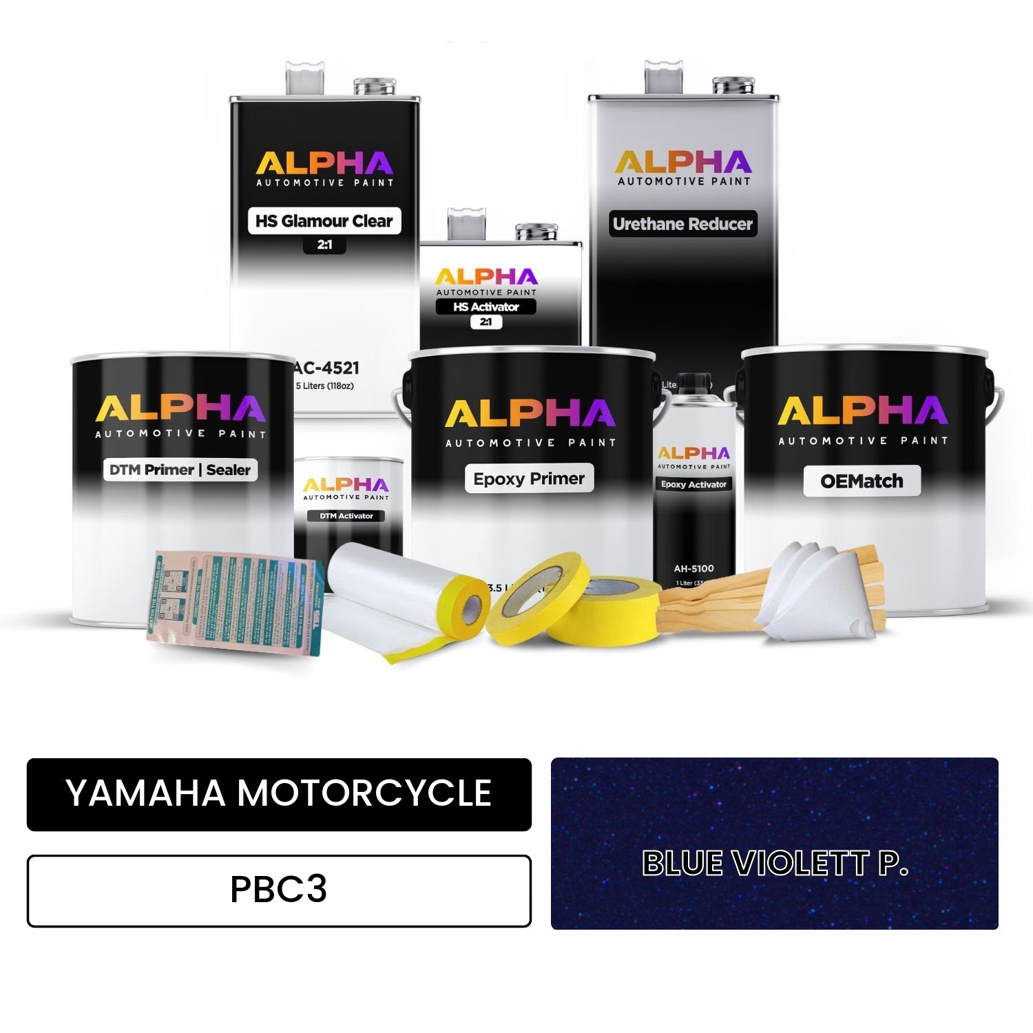 YAMAHA MOTORCYCLE BLUE VIOLETT P. PBC3 OEMatch Vehicle Paint Kit