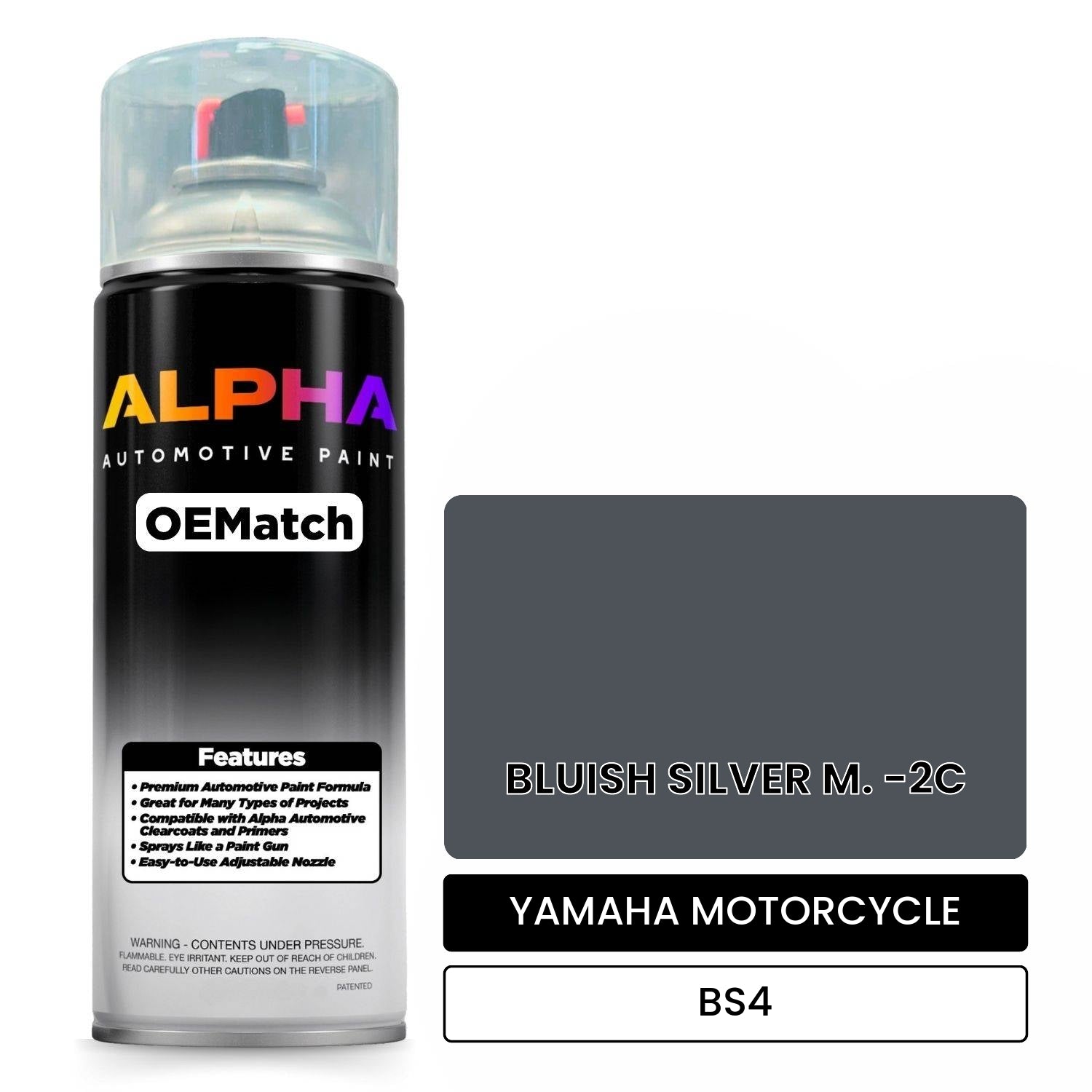 YAMAHA MOTORCYCLE BLUISH SILVER M. -2C BS4 OEMatch Spraycan