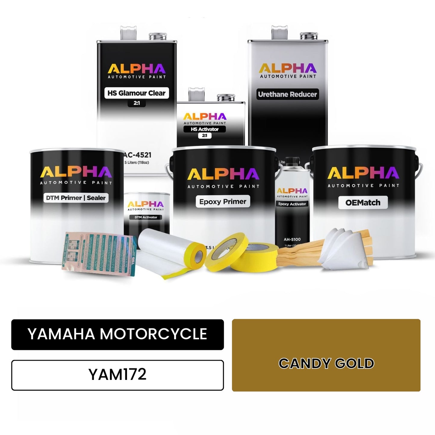 YAMAHA MOTORCYCLE CANDY GOLD YAM172 OEMatch Vehicle Paint Kit