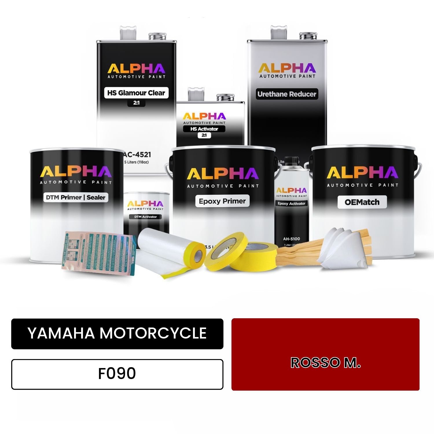 YAMAHA MOTORCYCLE ROSSO M. F090 OEMatch Vehicle Paint Kit