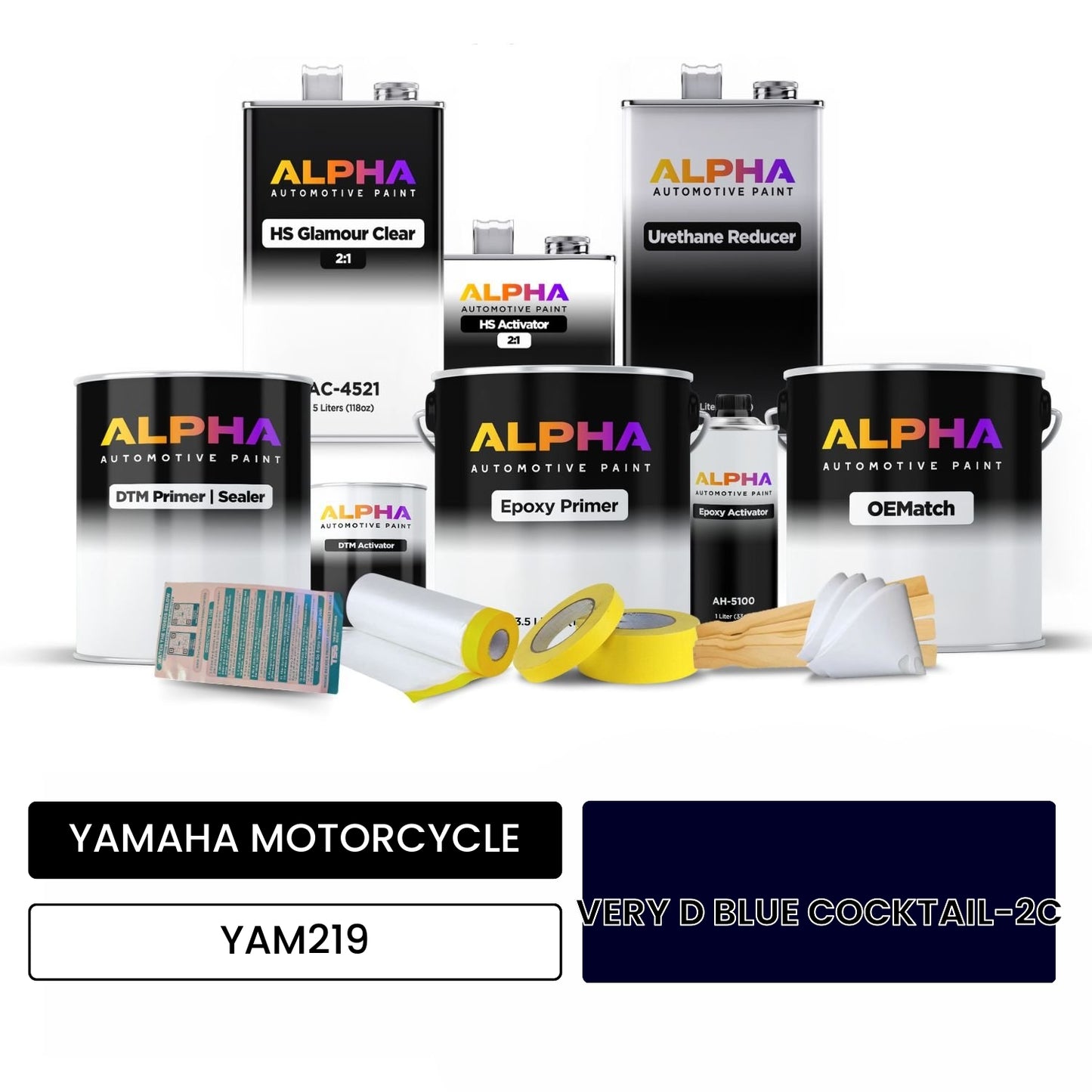 YAMAHA MOTORCYCLE VERY D BLUE COCKTAIL-2C YAM219 OEMatch Vehicle Paint Kit