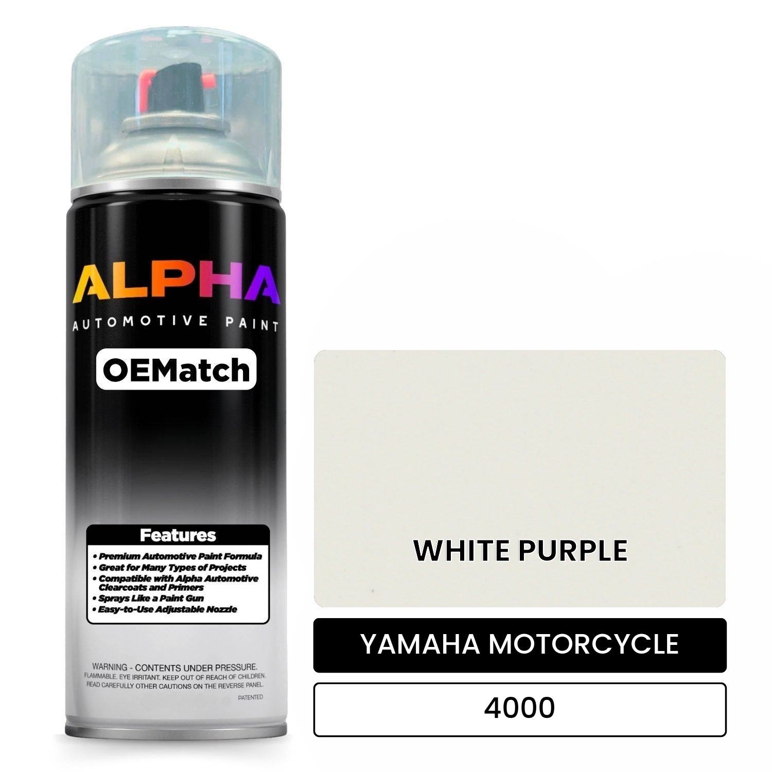 YAMAHA MOTORCYCLE WHITE PURPLE 4000 OEMatch Spraycan
