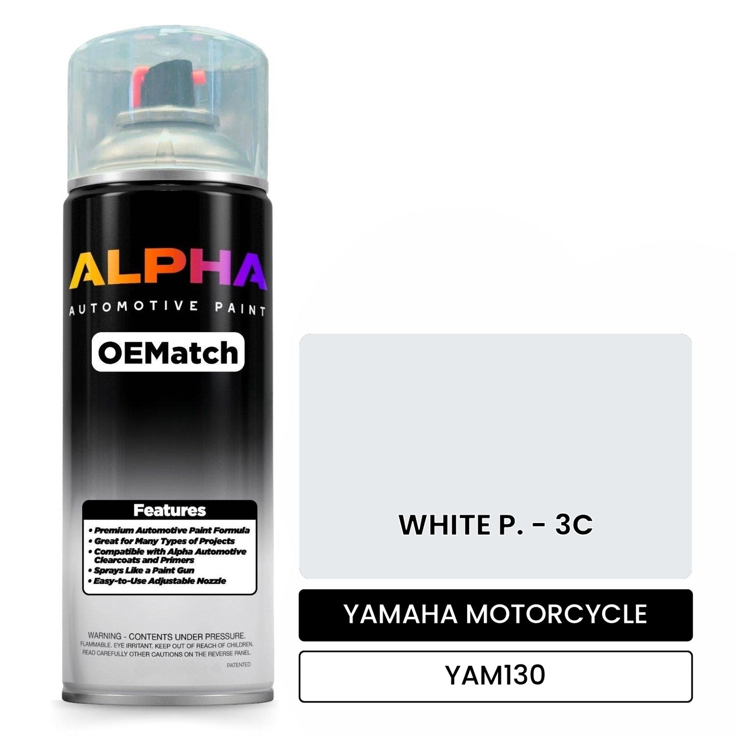 YAMAHA MOTORCYCLE WHITE P. - 3C YAM130 OEMatch Spraycan