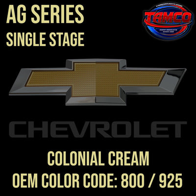 Chevrolet Colonial Cream | 800 / 925 | 1957-1958 | OEM AG Series Single Stage - The Spray Source - Tamco Paint Manufacturing