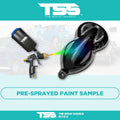 Indiglo Moon Pre-Sprayed Speedshape Paint Sample (Black Ground Coat) - The Spray Source - Alpha Pigments