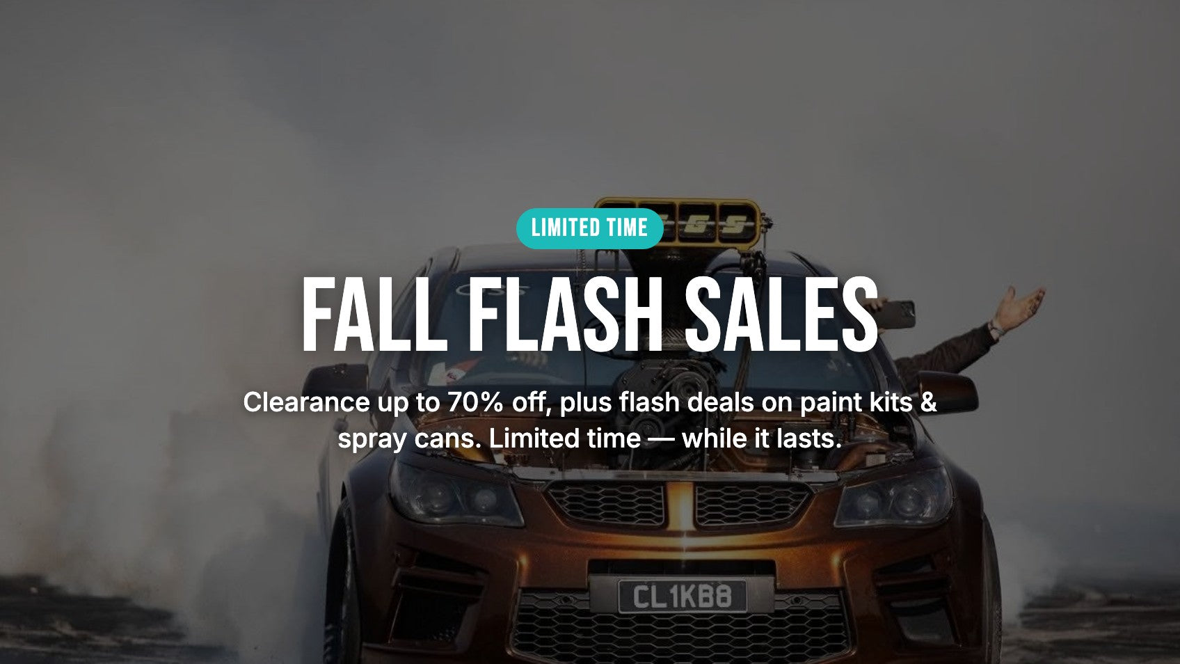 Fall Flash Sales — clearance up to 70% off plus flash deals on paint kits and spray cans at The Spray Source