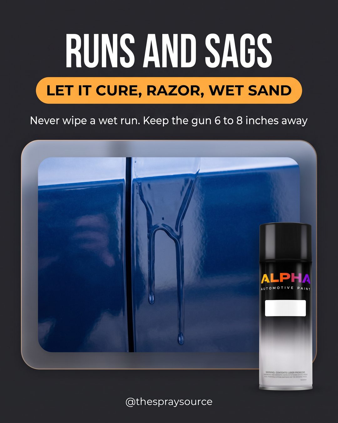 Runs and sags: let it cure, razor, wet sand