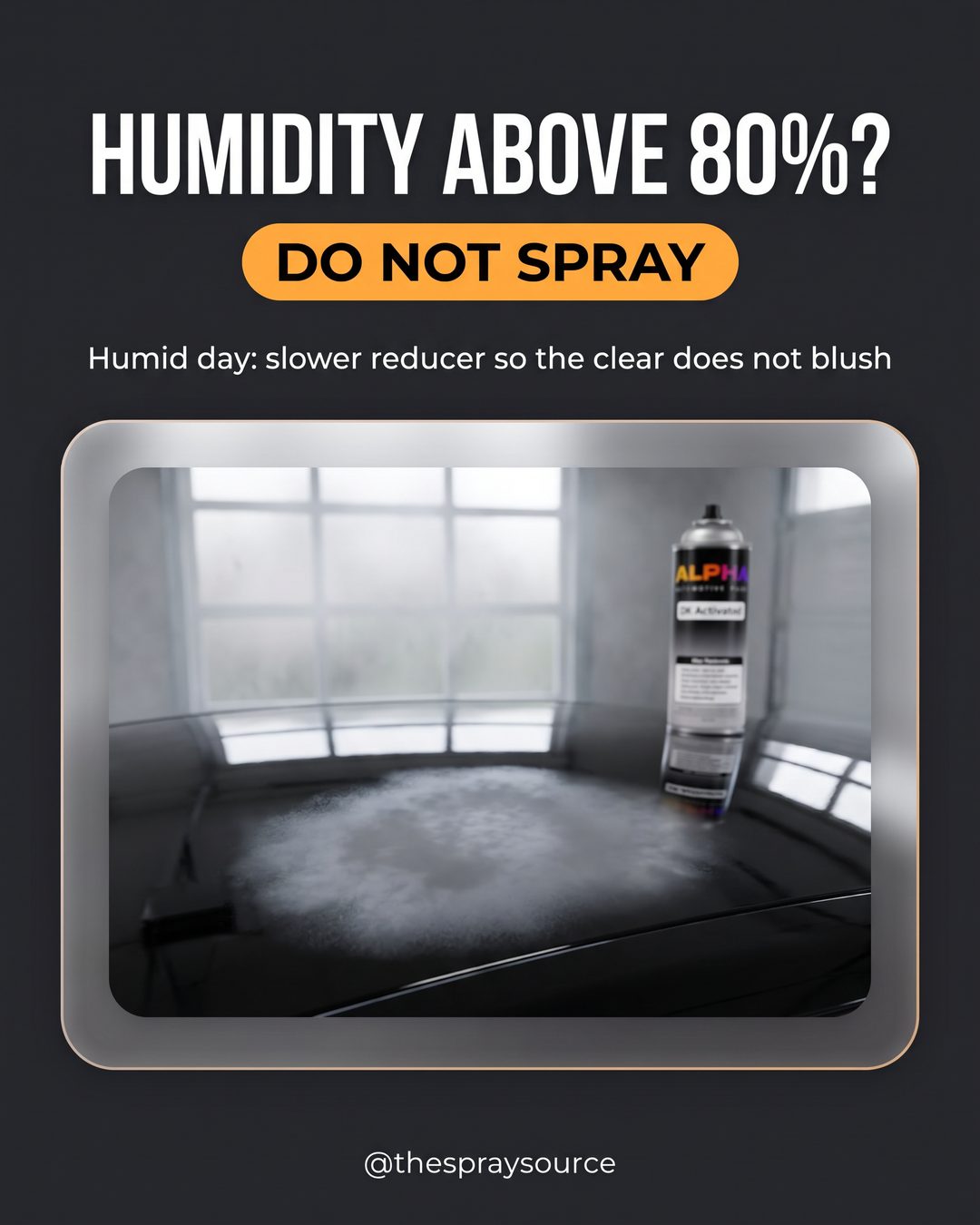 Humidity above 80%?: do not spray