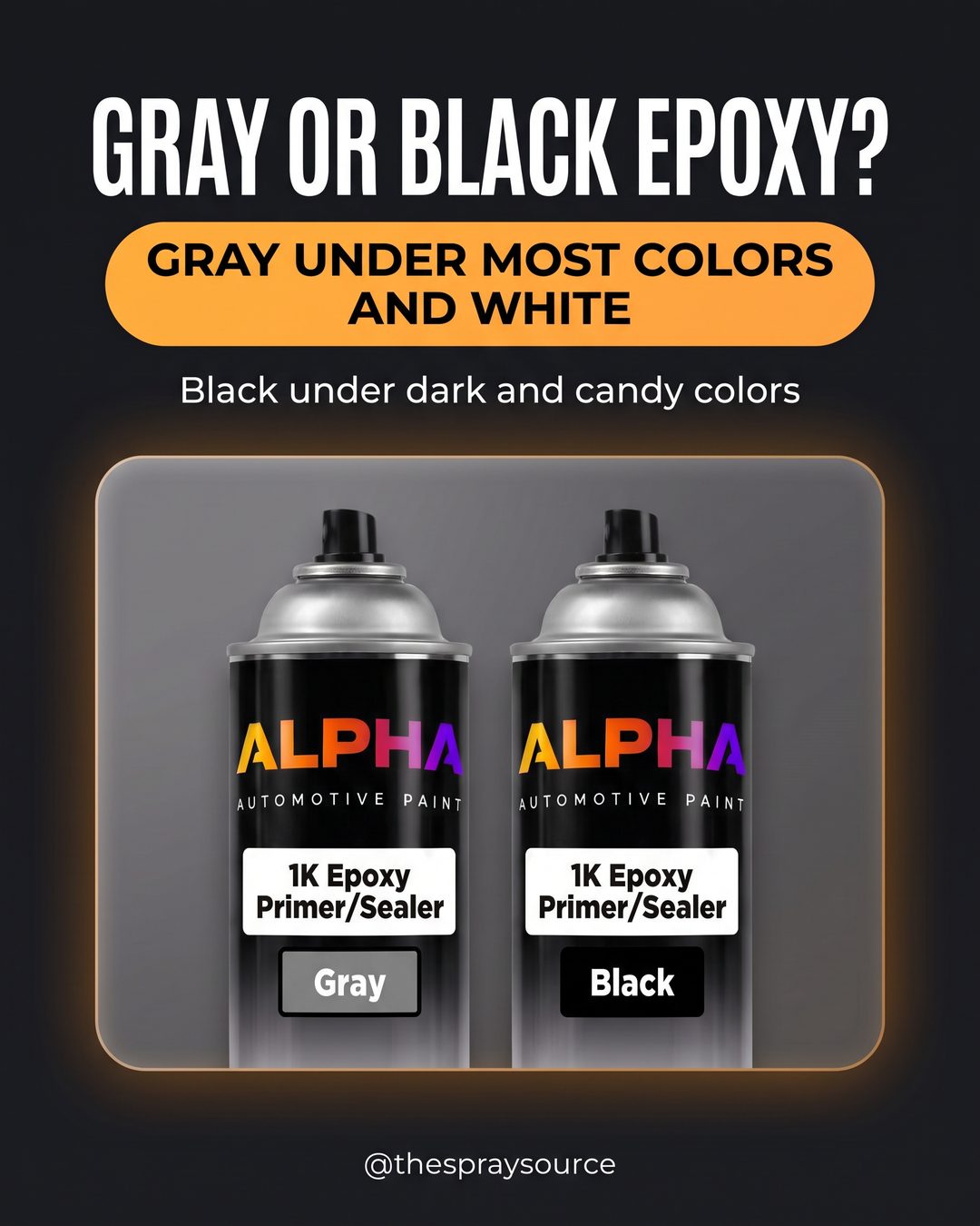Gray or black epoxy?: gray under most colors and white